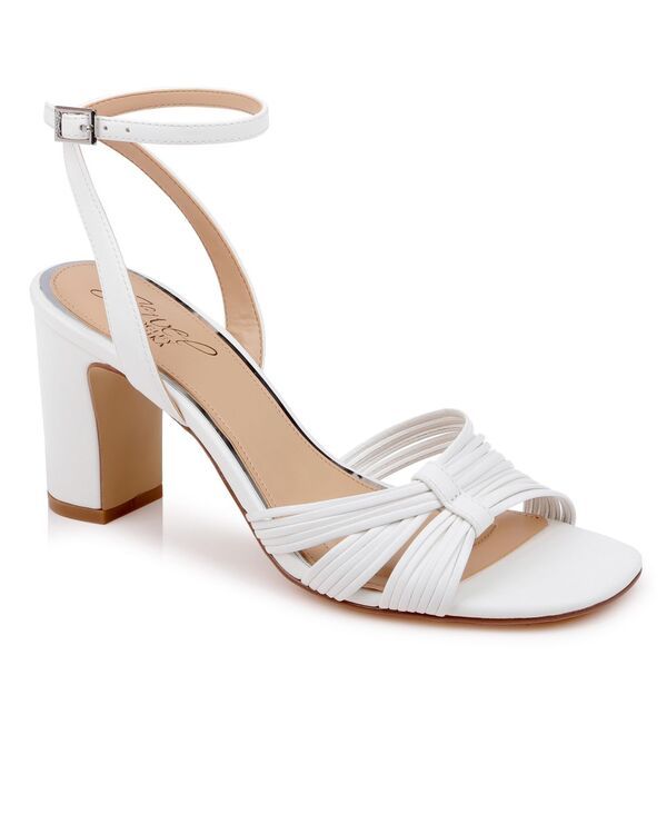 ジュウェルダグレイミシュカ レディース シューズ サンダル Jewel Badgley Mischka Womens Zaylee Square Toe Dressandals White Leath