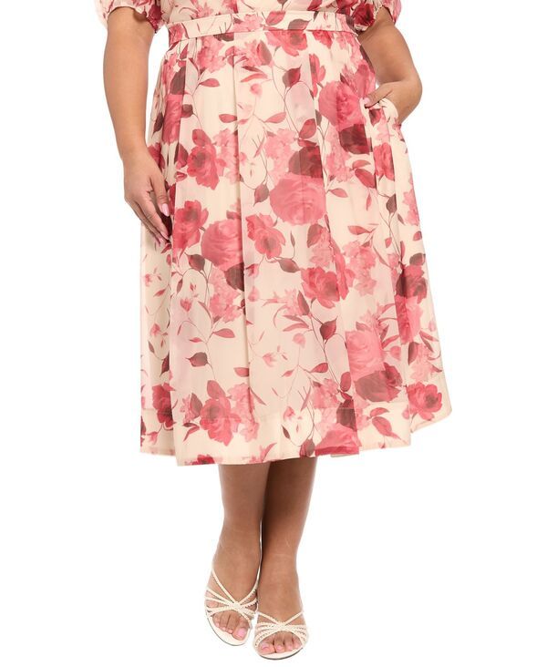 ミューズ レディース ボトムスカート A ライン ミディ Muse Womens ALine Midi Skirt Champagne Red レッド