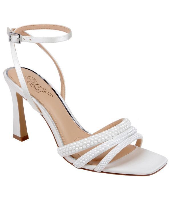 ジュウェルダグレイミシュカ レディース シューズ サンダル Jewel Badgley Mischka Womens Zimal II Square Toe Sandals Ivory Satin ア