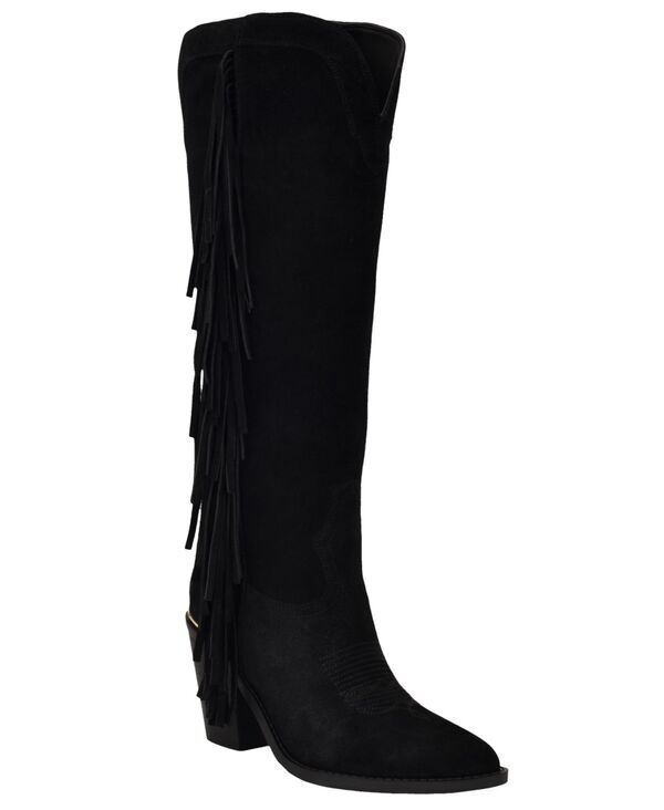 ゲス レディース シューズ ブーツ・レインブーツ フリンジ ヒール GUESS Womensashle Western Fringe Knee Higheeled Boot Black Suede ブ 46,080円