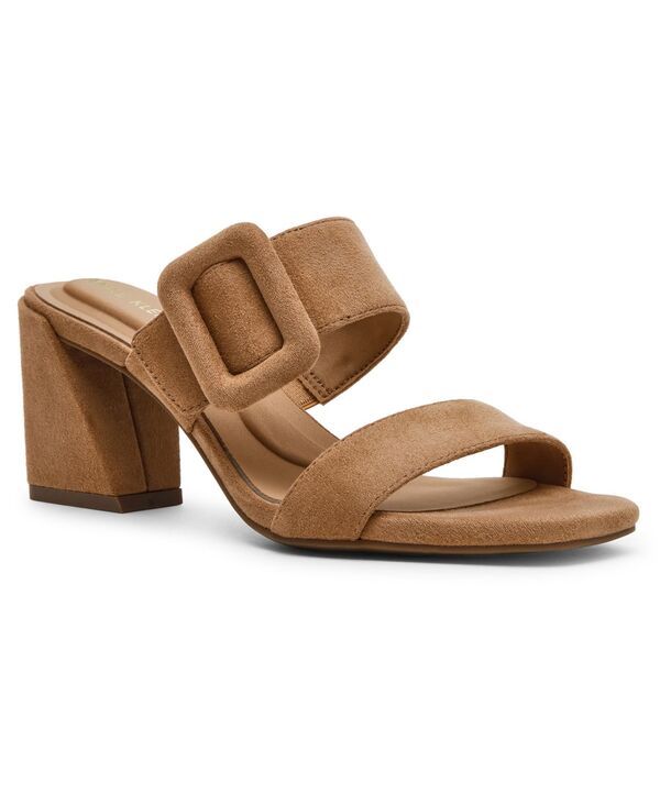 アンクライン レディース シューズ サンダル ヒール Anne Klein Womens Narita Buckle Block Heel Dressandals Nude