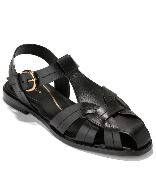 コールハーン レディース シューズ サンダル Cole Haan Womens Rosette Fisherman Almond Toe Sandals Black Leather ブラック