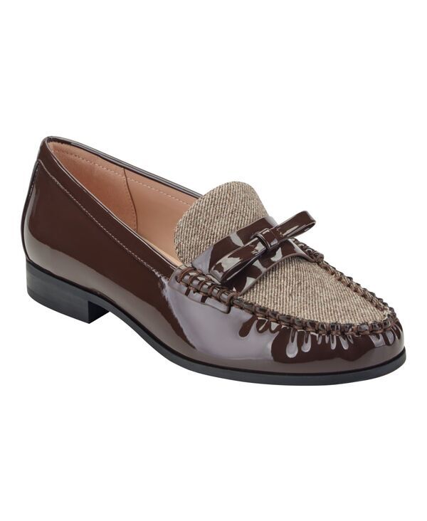 バンドリーノ レディース シューズ スリッポン・ローファー Bandolino Womens Laynei Bow Tailo red Loafers Dark Brown PatentTweed ブ