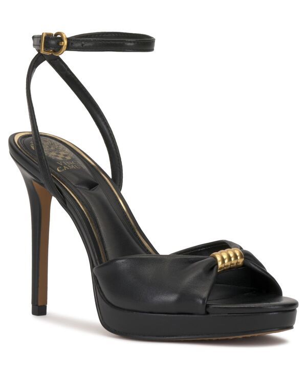ヴィンスカムート レディース シューズ サンダル Vince Camuto Womens Neala TwoPiece Dressandals Black Leather ブラック