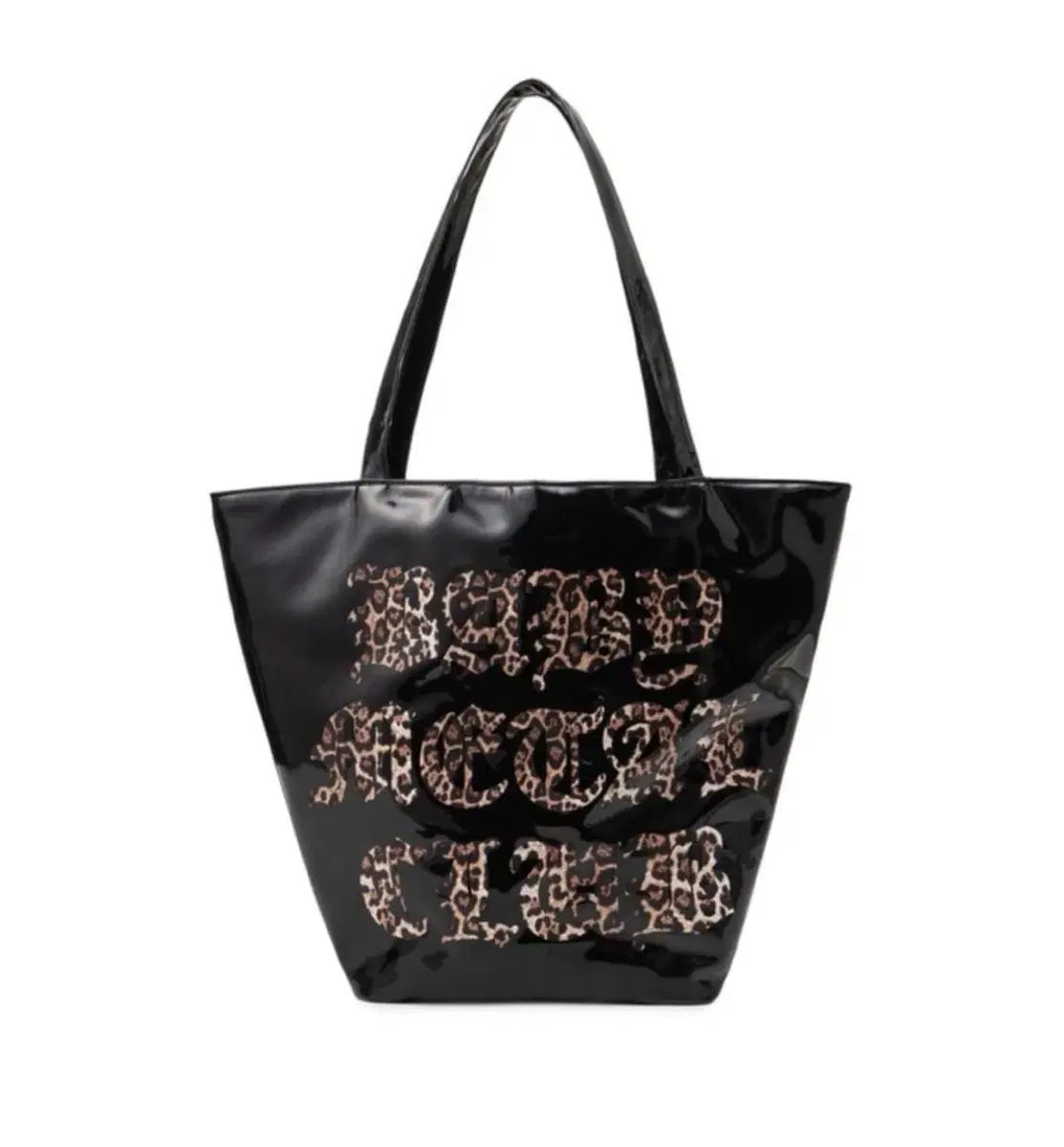 Babymetalclub ヒョウ柄 レオパード ロゴ エナメル バッグ ブラック ベメ클