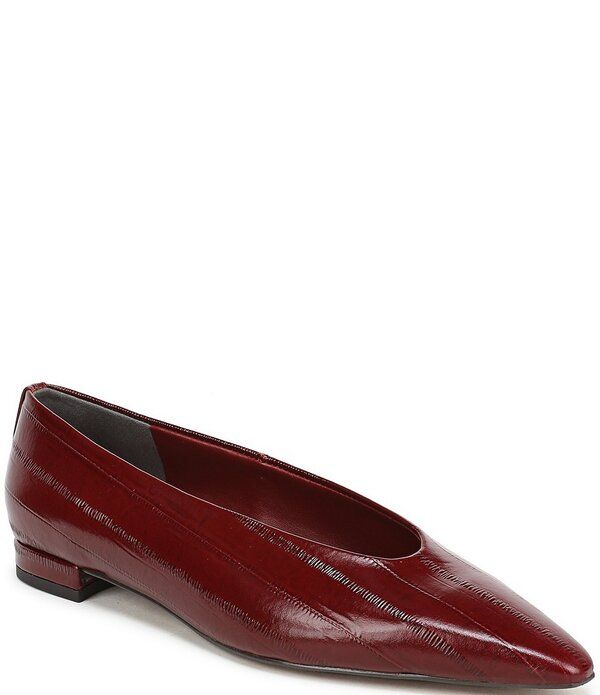 サムエデルマン レディース シューズ パンプス プリント レザー Sam Edelman Emory Polished Leather Eel Print Ballet Flats Cabernet