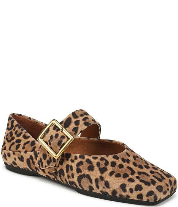 フランコサルト レディース シューズ パンプス プリント スエード Franco Sartoakes Leopard Print Suede Square Toe Mary Jane Ballet F