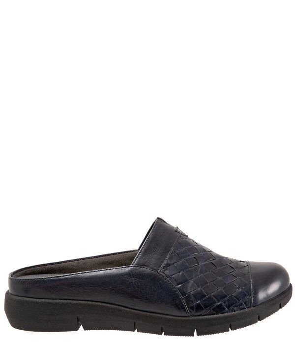 ソフトウォーク レディース シューズ サンダル レザー SoftWalk San Marcos II Woven Leather Clogs Navy ネイビー