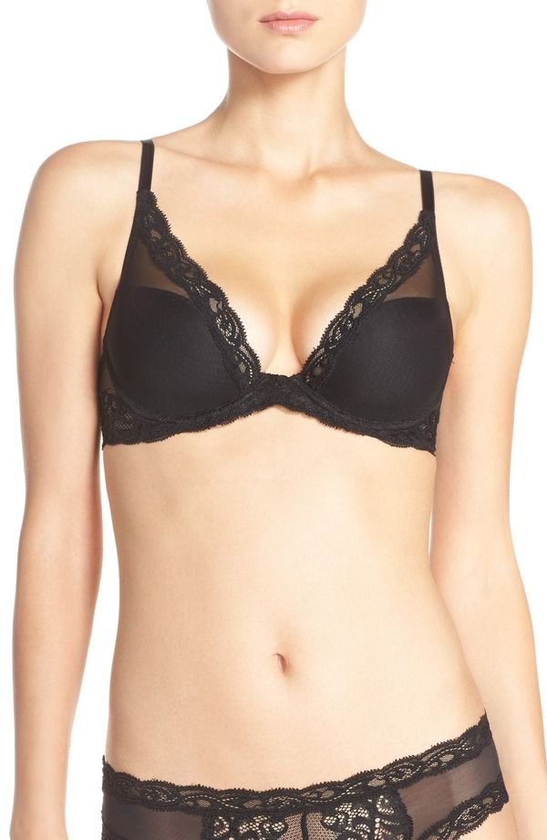 ナトリ レディース トップス Tシャツ Natori Feathers Plunge TShirt Basics Bra BLACK ブラック