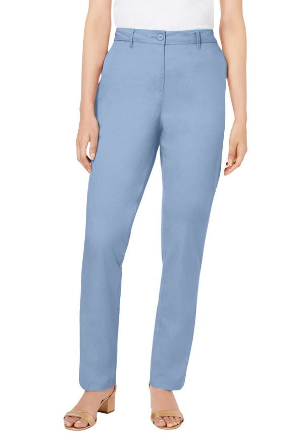 ジェシカロンドン レディース ボトムス デニムパンツ ストレート プラスサイズ プチ トール コットン Jessica London Stretch Cotton Chino Straight Leg