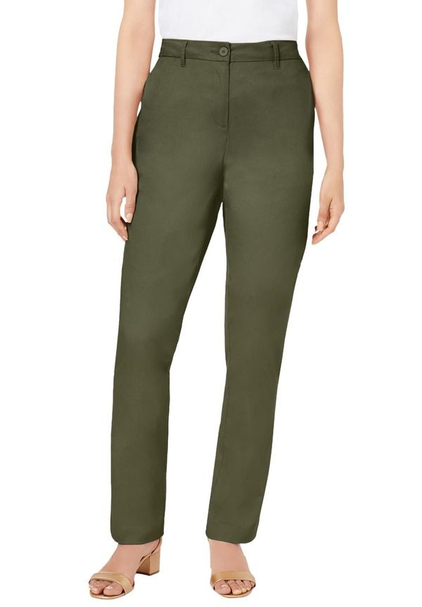 ジェシカロンドン レディース ボトムス デニムパンツ ストレート プラスサイズ プチ トール コットン Jessica London Stretch Cotton Chino Straight Leg