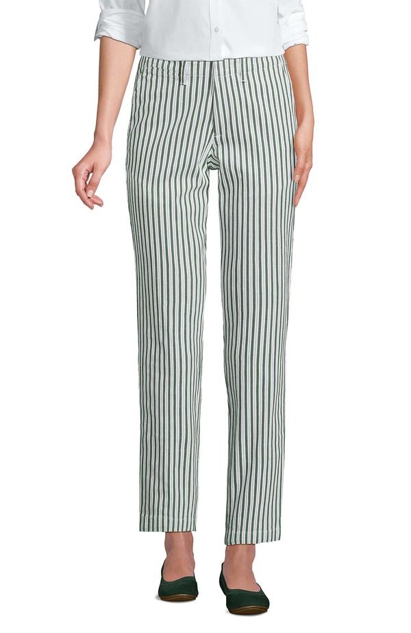 ランズエンド レディース ボトムス デニムパンツ ストレート プラスサイズ プチ トール アンクル Lands End Mid Rise Classic Straight Leg Chino Ankl