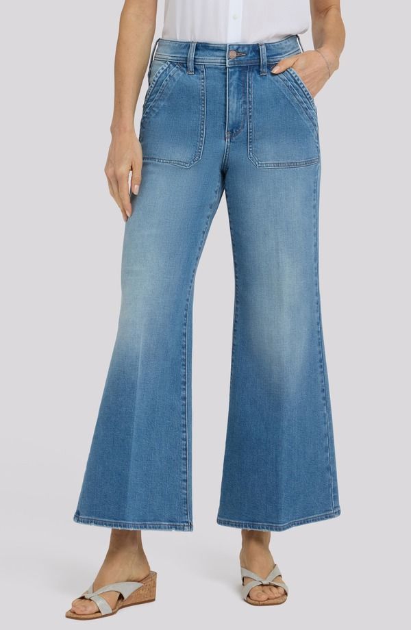 エヌワイディージェイ レディース ボトムス デニムパンツ ハイウエスト アンクル ジーンズ NYDJ Mia High Waist Ankle Palazzo Flare Jeans PORT SEA 15,736円
