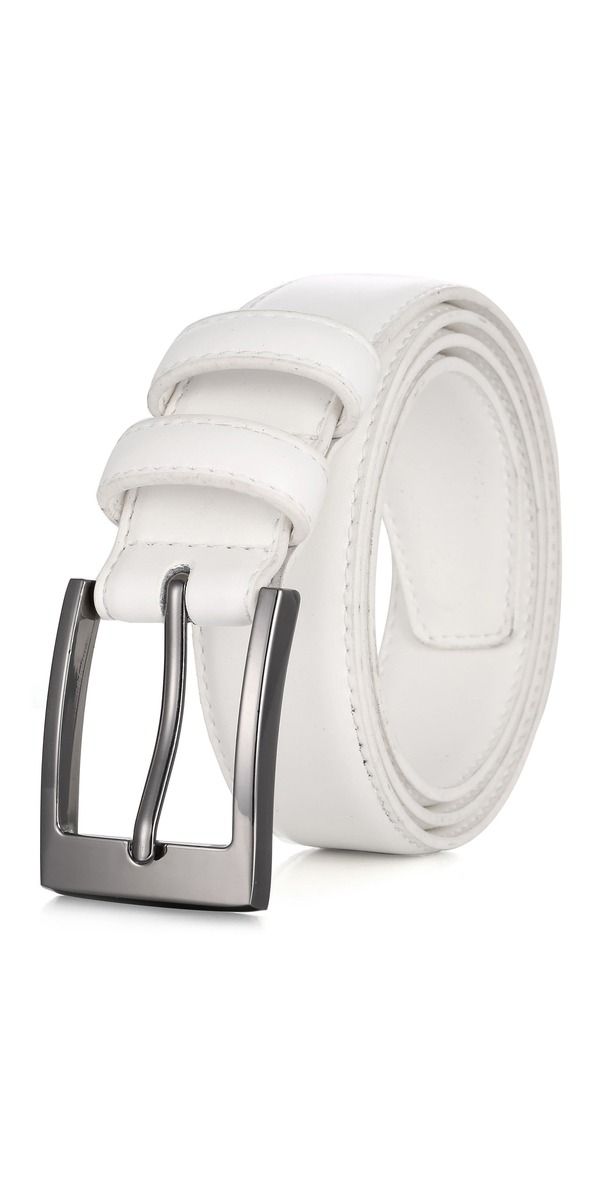 ミオマリオ メンズ アクセサリー ベルト レザー Mio Marino Dualoop Leather Dress Belt White ホワイト