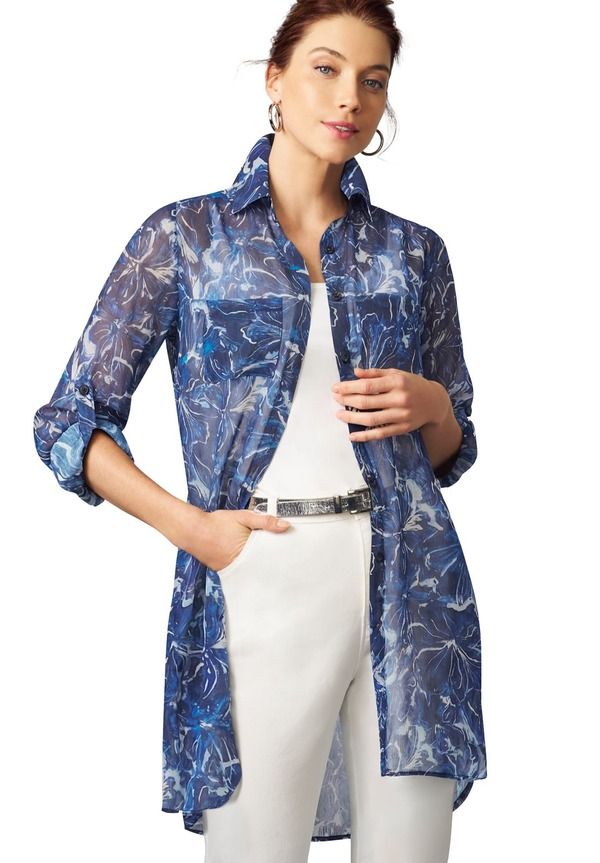 ジェシカロンドン レディース トップス シャツ ジョーゼット プラスサイズ シアー Jessica London Sheer Georgette Mega Tunic Plus Regular EVE 14,026円