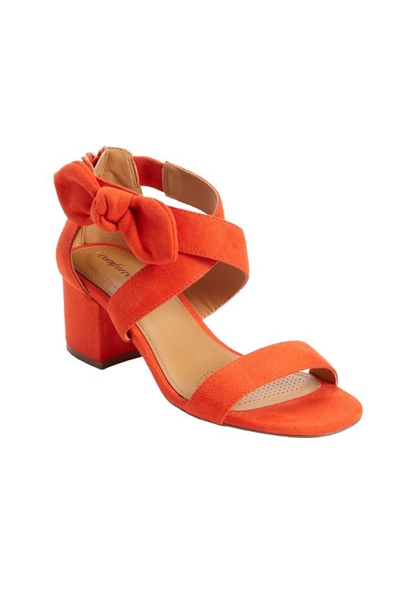 コンフォートビュー レディース シューズ ヒール サンダル Comfortview The Aralyn Sandal Women RED ORANGE レッド