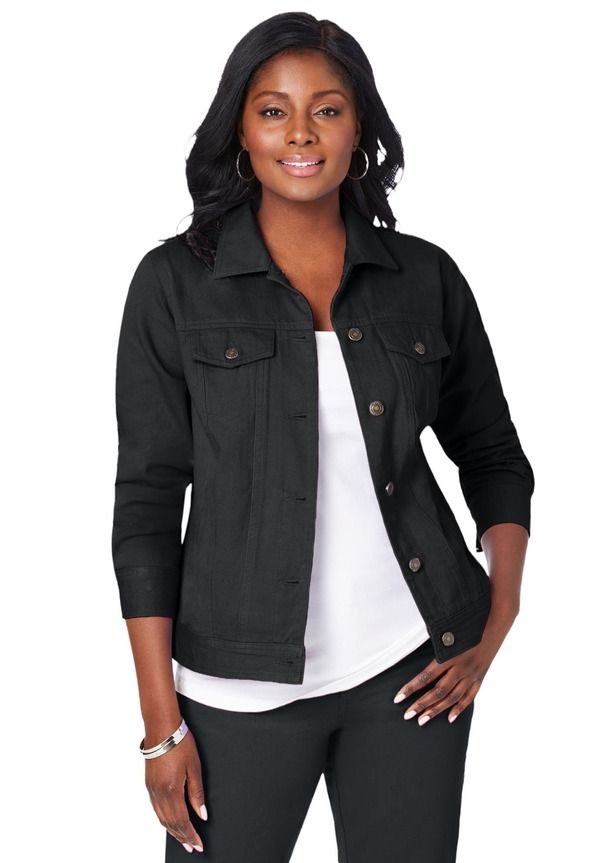 ジェシカロンドン レディース ボトムス デニムパンツ プラスサイズ コットン ジャケット Jessica London Classicotton Denim Jacket Plus Regular B