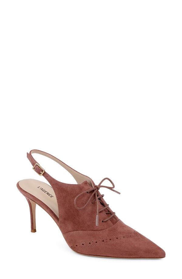 ラジャンス レディース シューズ パンプス LAGENCE Shreya Pointed Toe Slingback Pump HAZEL SUEDE