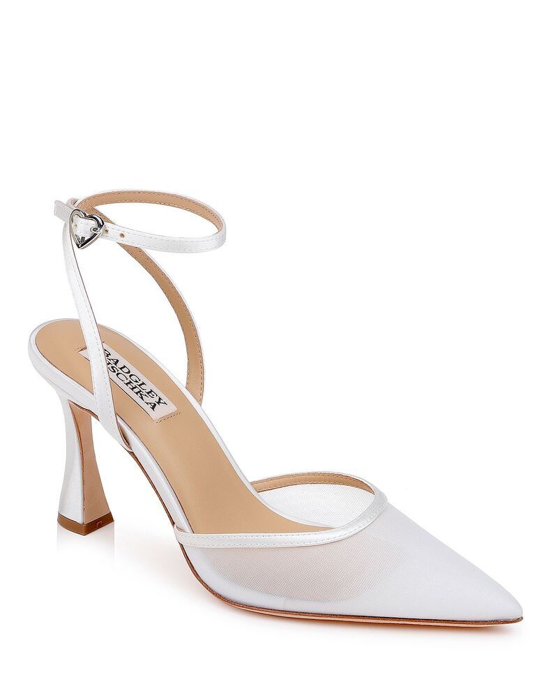 バッジェリーミシュカ レディース シューズ パンプス Badgley Mischka Womens Yordan Pointed Pumps White Satin ホワイト