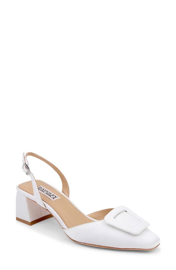 バッドグレイミッシカ レディース シューズ ヒール Badgley Mischka Collection Yaneli Slingback Pump WHITE CREPE ホワイト