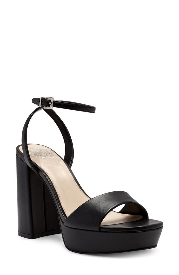 ヴィンスカムート レディース シューズ ヒール プラットフォーム サンダル アンクル Vince Camuto Pendry Ankle Straplatform Sandal Women BLACK