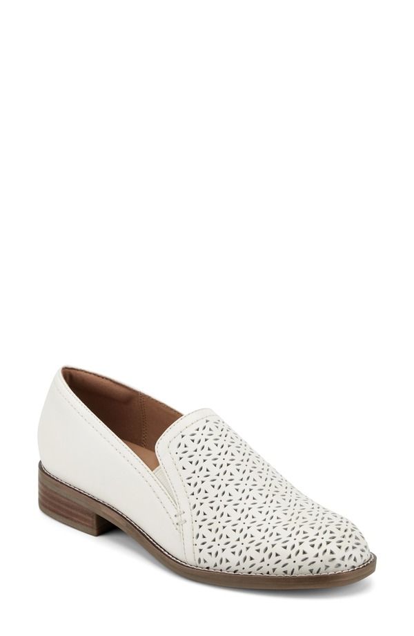アース レディース シューズ スリッポン・ローファー Earth Piperforated Loafer Women WHITE ホワイト