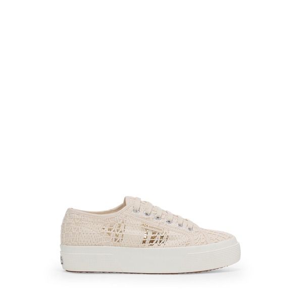 スペルガ レディース シューズ スニーカー プラットフォーム Superga 2740 Platform Crochet Sneakers Women Beige Raw Braid Avorio ベ