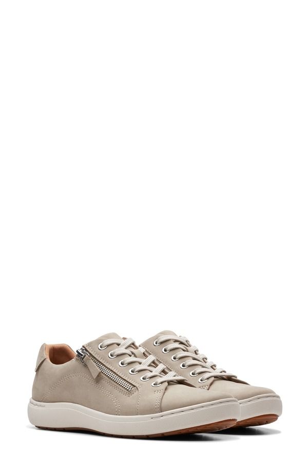 クラークス レディース シューズ スニーカー Clarks Nalle Zip Sneaker Women STONE NUBUCK ストーン