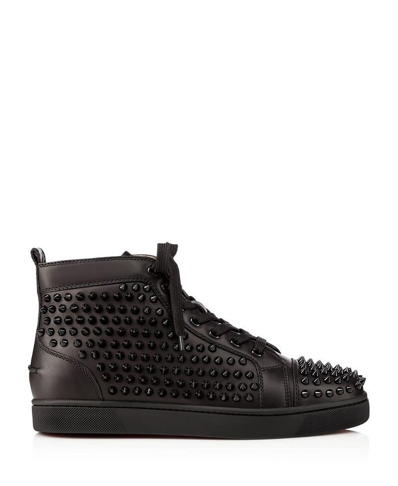 クリスチャン・ルブタン メンズ シューズ スニーカー Christian Louboutin Mens Louispikes High Top Sneakers Black ブラック