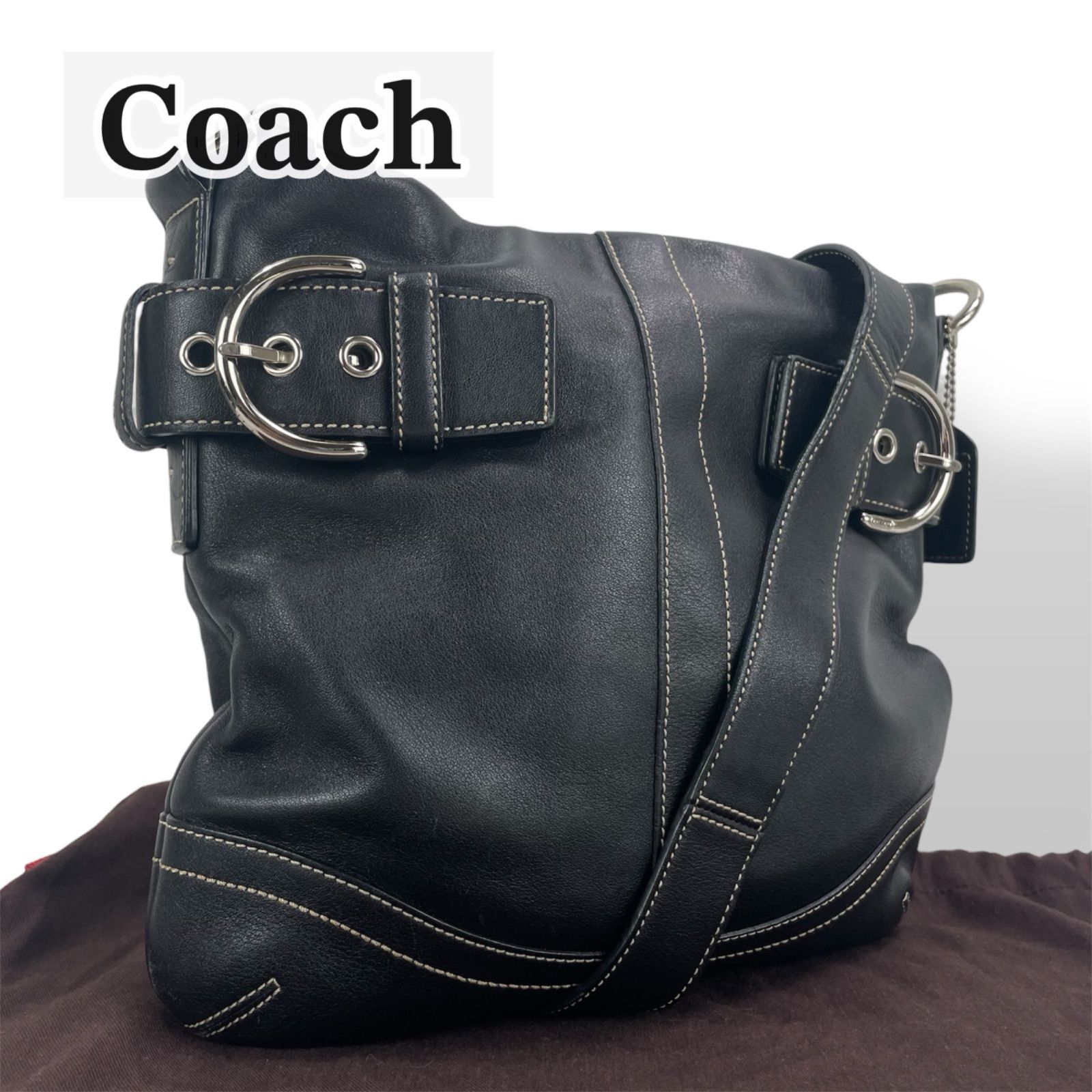 美品】COACH コーチ グラブタンレザー ショルダーバッグ ハンドバッグ