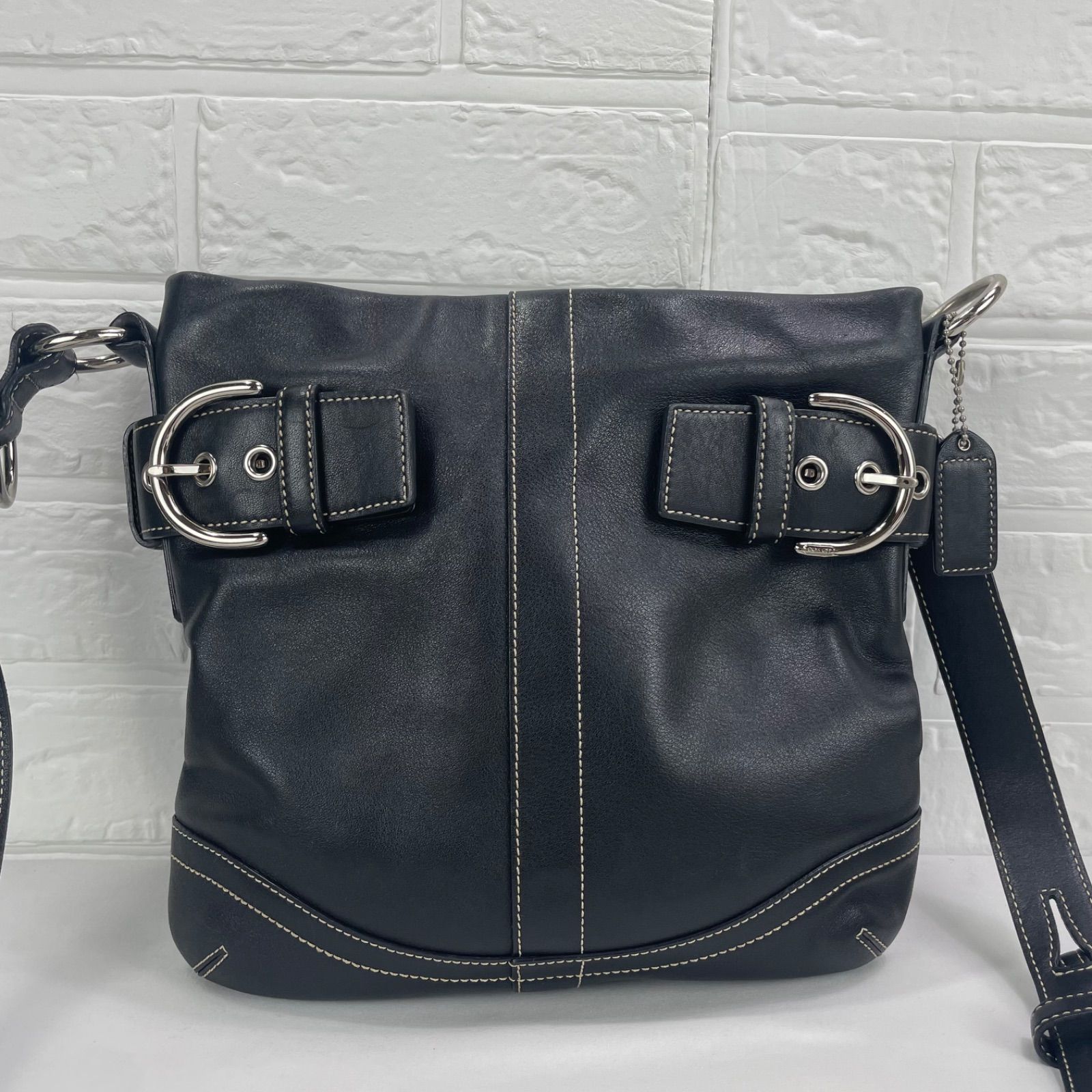美品】COACH コーチ グラブタンレザー ショルダーバッグ ハンドバッグ
