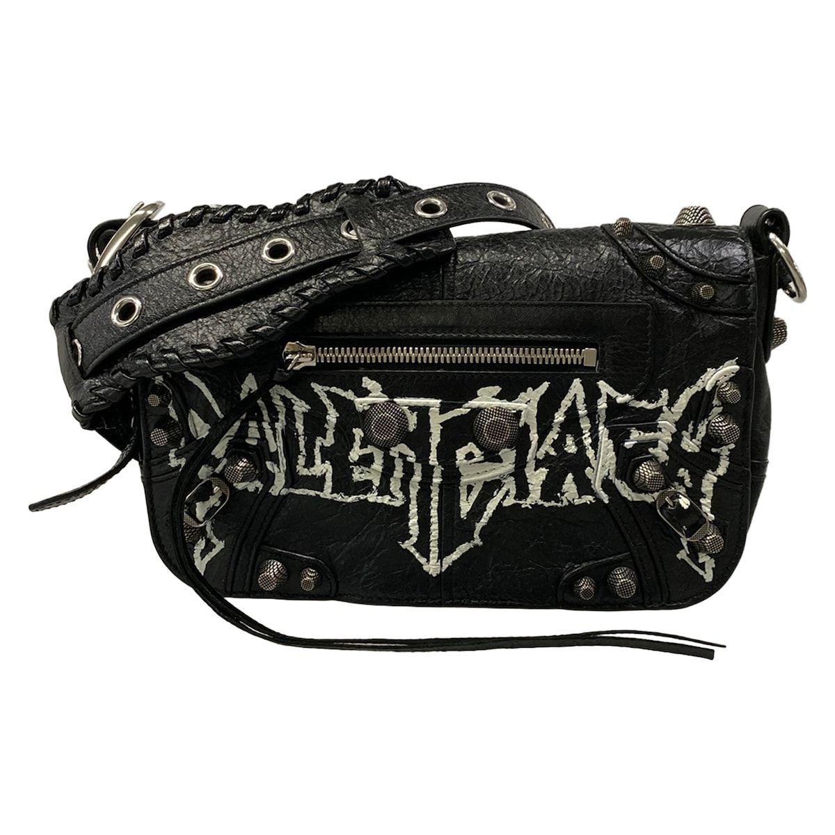BALENCIAGA(バレンシアガ) ショルダーバッグ ル カゴール XS 719082 黒×白 レザー