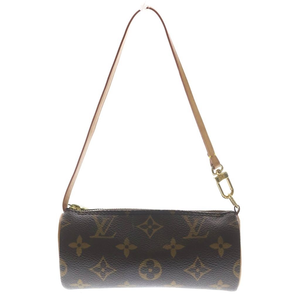 LOUIS VUITTON (ルイヴィトン) モノグラム ポシェットパピヨン ミニハンドバッグ ポーチ ケース ブラウン レザー×PVC M51380 ゴールド金具 25,410円