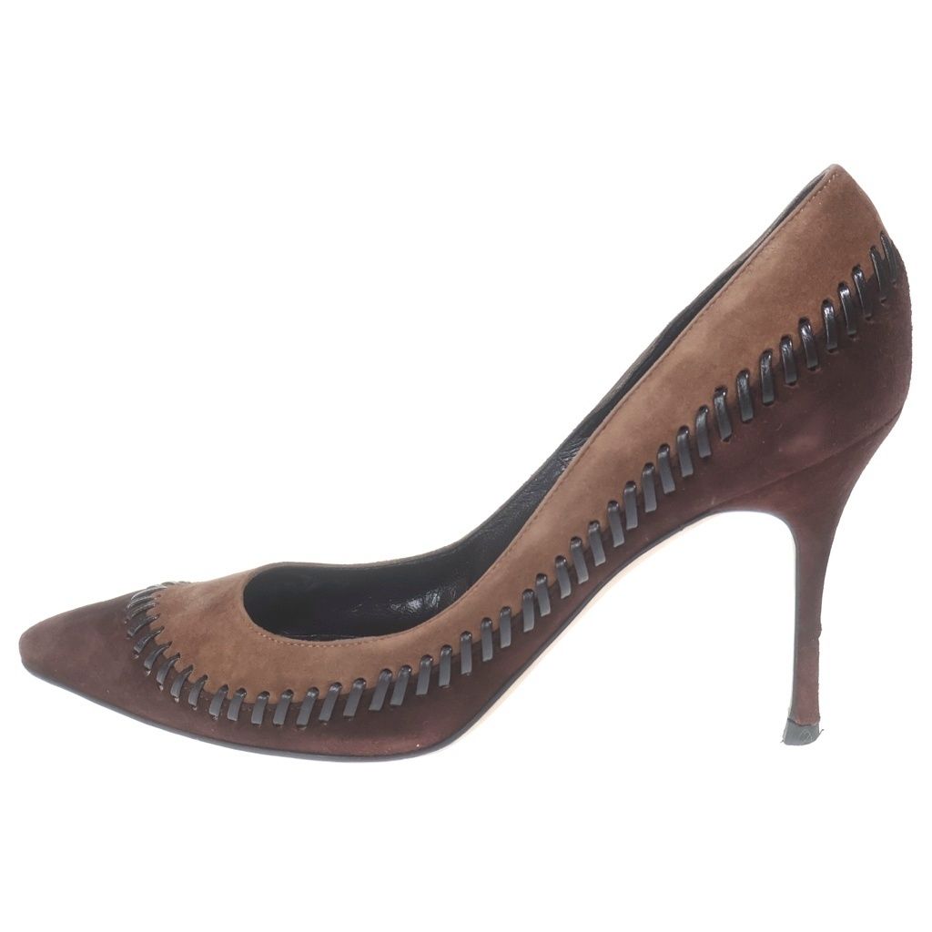 마놀로 블라닉 (Manolo Blahnik) 스틸레토 가죽 펌프스 스웨이드 브라운 여성