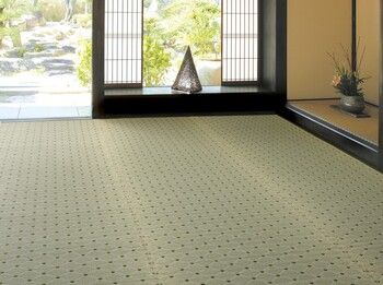 国産柄上敷き 江戸間8畳　花ござ ダイヤ