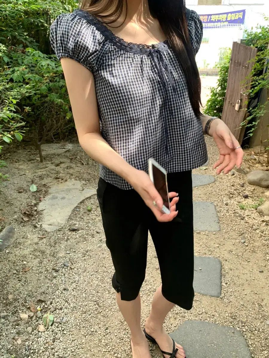 ラウ チェック ブラウス