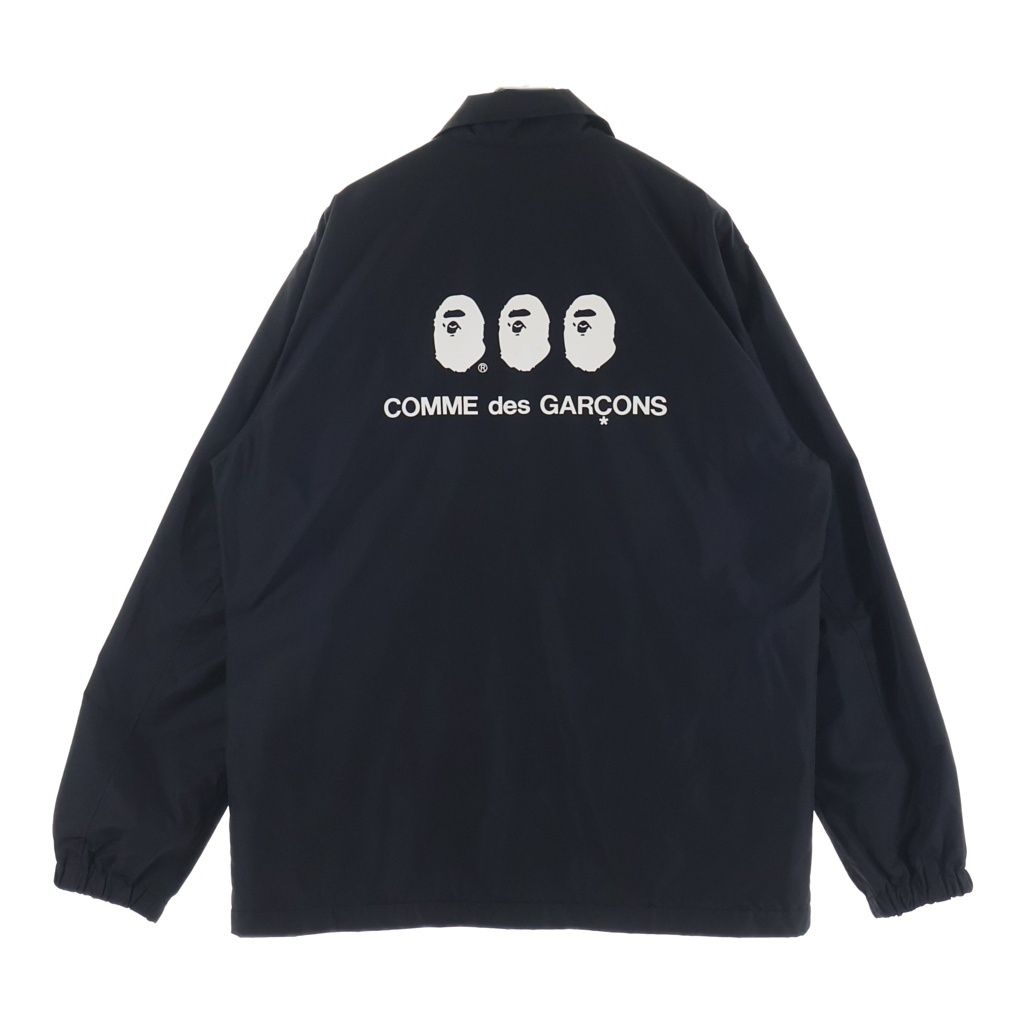 A BATHING APE (アベイシングエイプ) ×COMME des GARONS BACK PRINT COACH JACKET コムデギャルソン バックプリント コーチジャケット ブラック 001LJG721915X