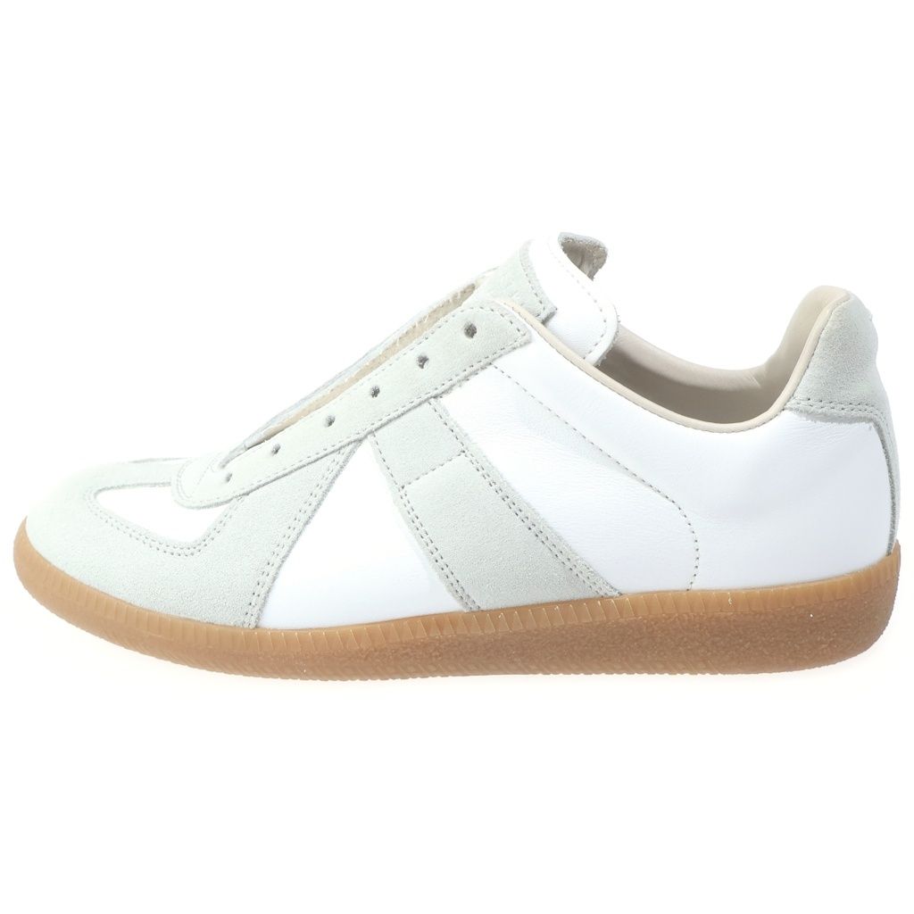 Maison Margiela (メゾンマルジェラ) REPRICA レプリカ ジャーマントレーナー レザーローカットスニーカー ホワイト レディース
