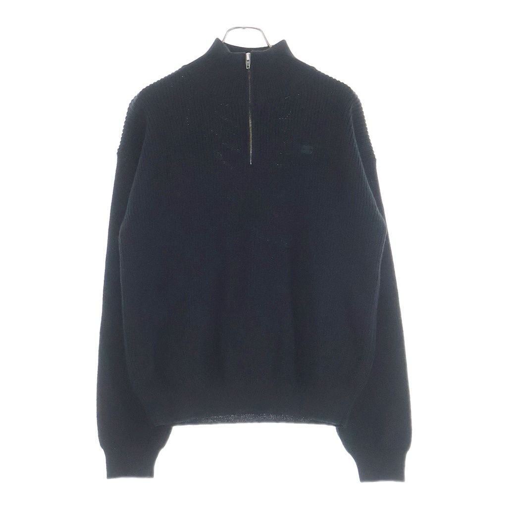 CELINE (セリーヌ) 25SS トリオンフ ハーフジップ ニット 長袖 ハイネック セーター ブラック RY02Q0ZP2
