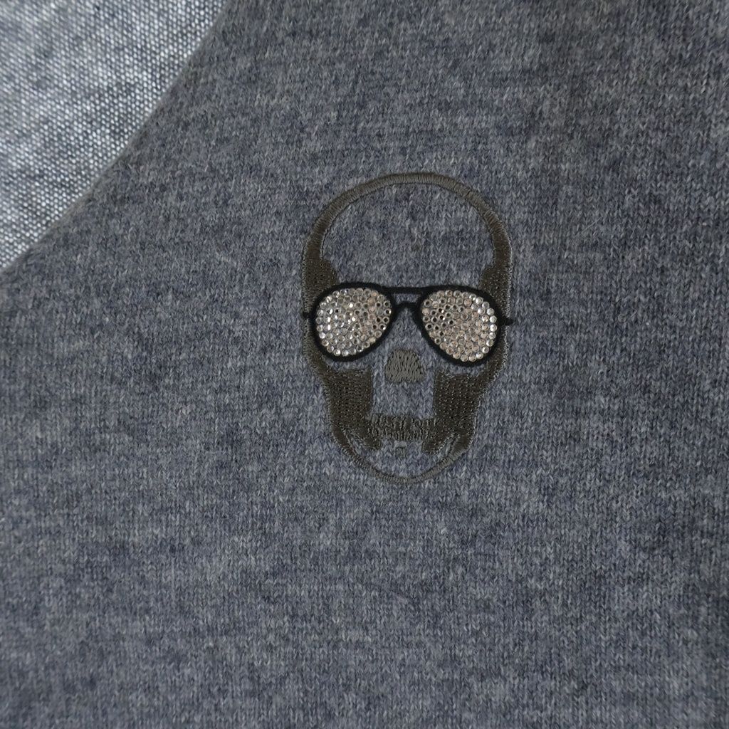 lucien pellat-finet (ルシアンペラフィネ) スカル刺繍 ラインストーン