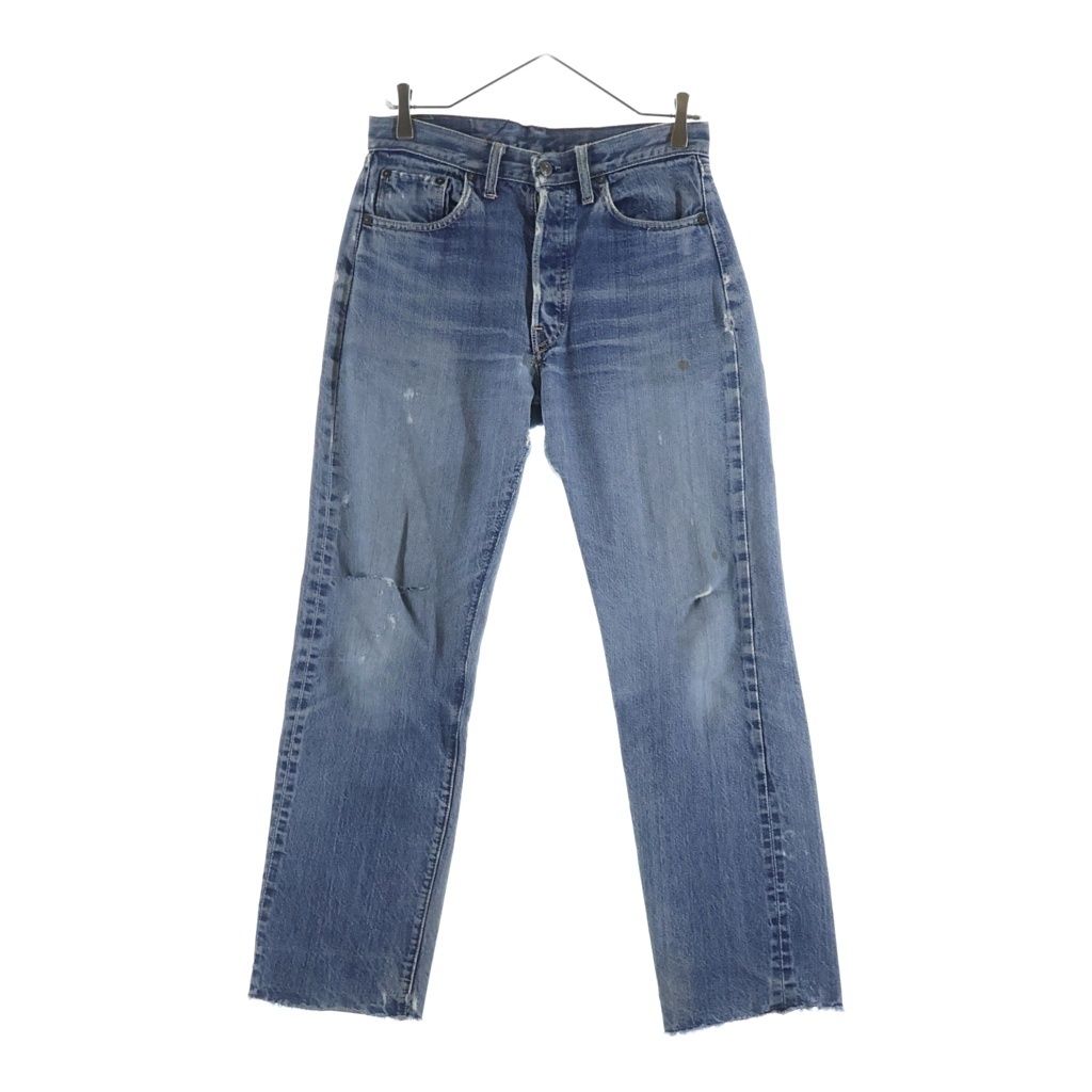 Levi's (リーバイス) 70S BIG E 後期 フライボタン裏刻印E 足長R 並行ステッチ レインボーステッチ デニムパンツ インディゴ