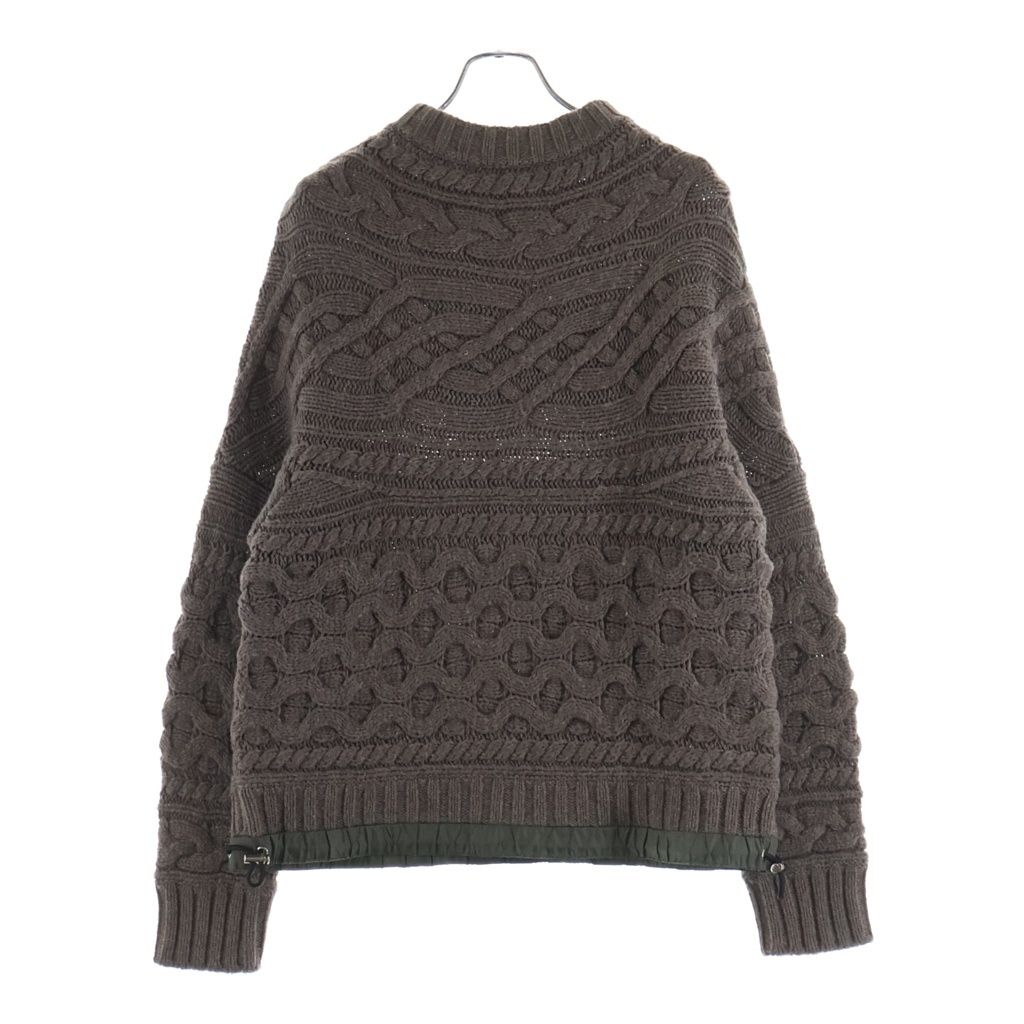 Sacai (サカイ) 22AW ナイロン切り替え ウール クルーネックニット