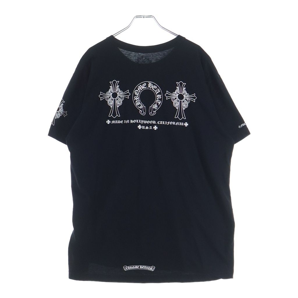 CHROME HEARTS (クロムハーツ) MADE IN HOLLYWOOD CALIFORNIA ロゴ ハリウッド カルフォルニア 半袖Tシャツ カットソー ブラック