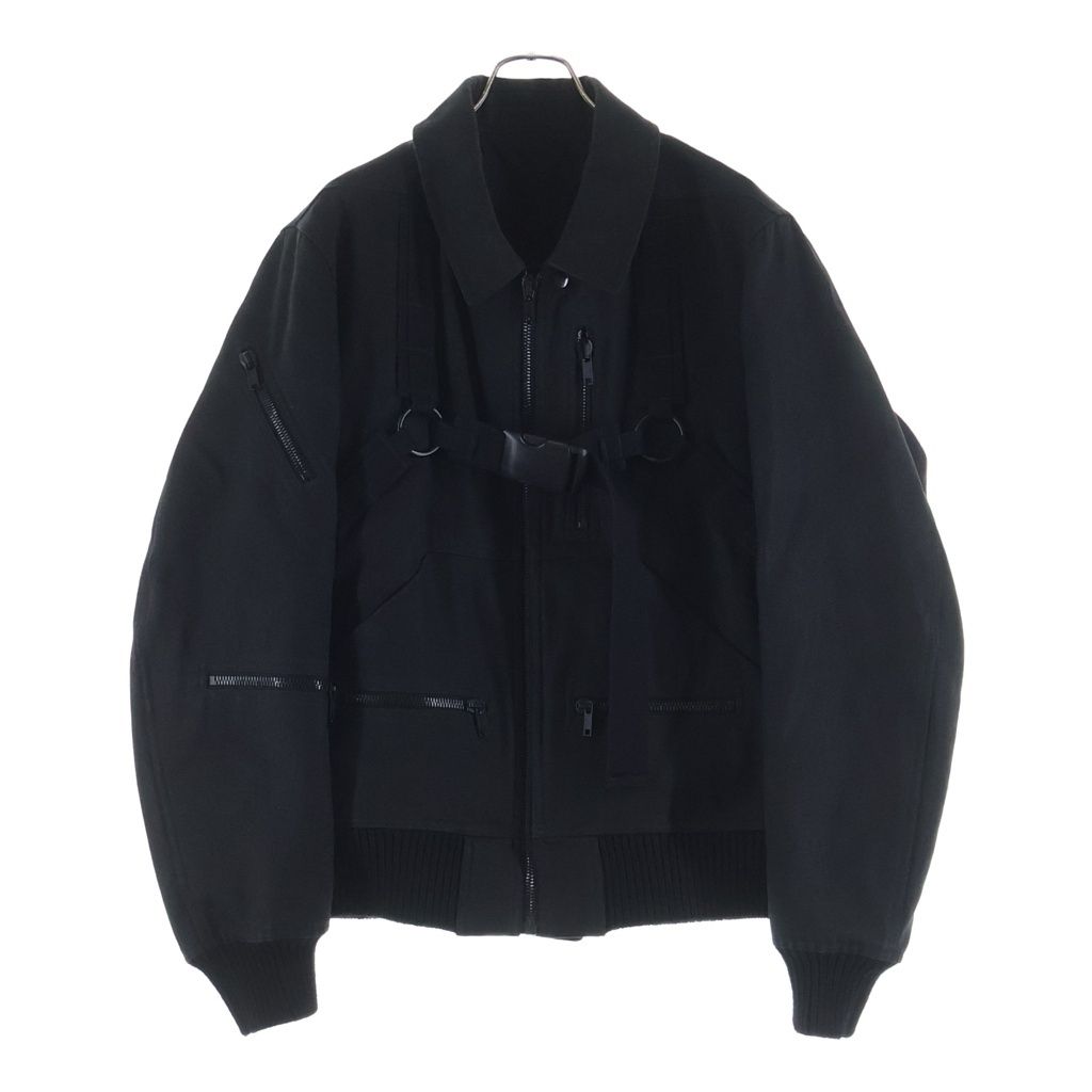 Rick Owens (リックオウエンス) Blixa Bomber Jacket ブリクサ ベルトデザイン ボンバージャケット ブラック RL02E1708-WLIER1