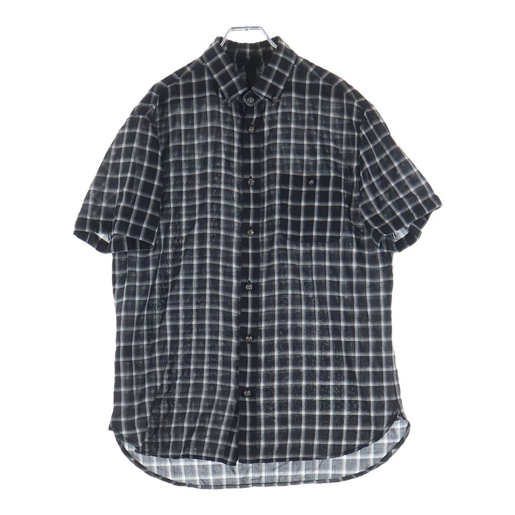 CHROME HEARTS クロムハーツ Y NOT クロスボール 半袖チェックシャツ CHROME HEARTS (クロムハーツ) Y NOT クロスボール 半袖チェックシャツ