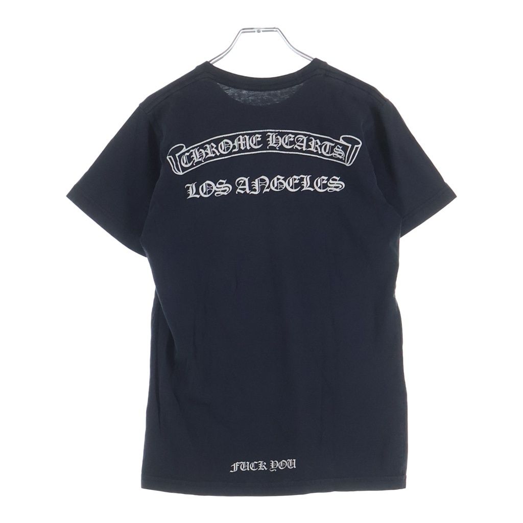 CHROME HEARTS (クロムハーツ) CH S/S 胸CHクロス ロサンゼルス限定 バックスクロールラベルプリント 半袖Tシャツ