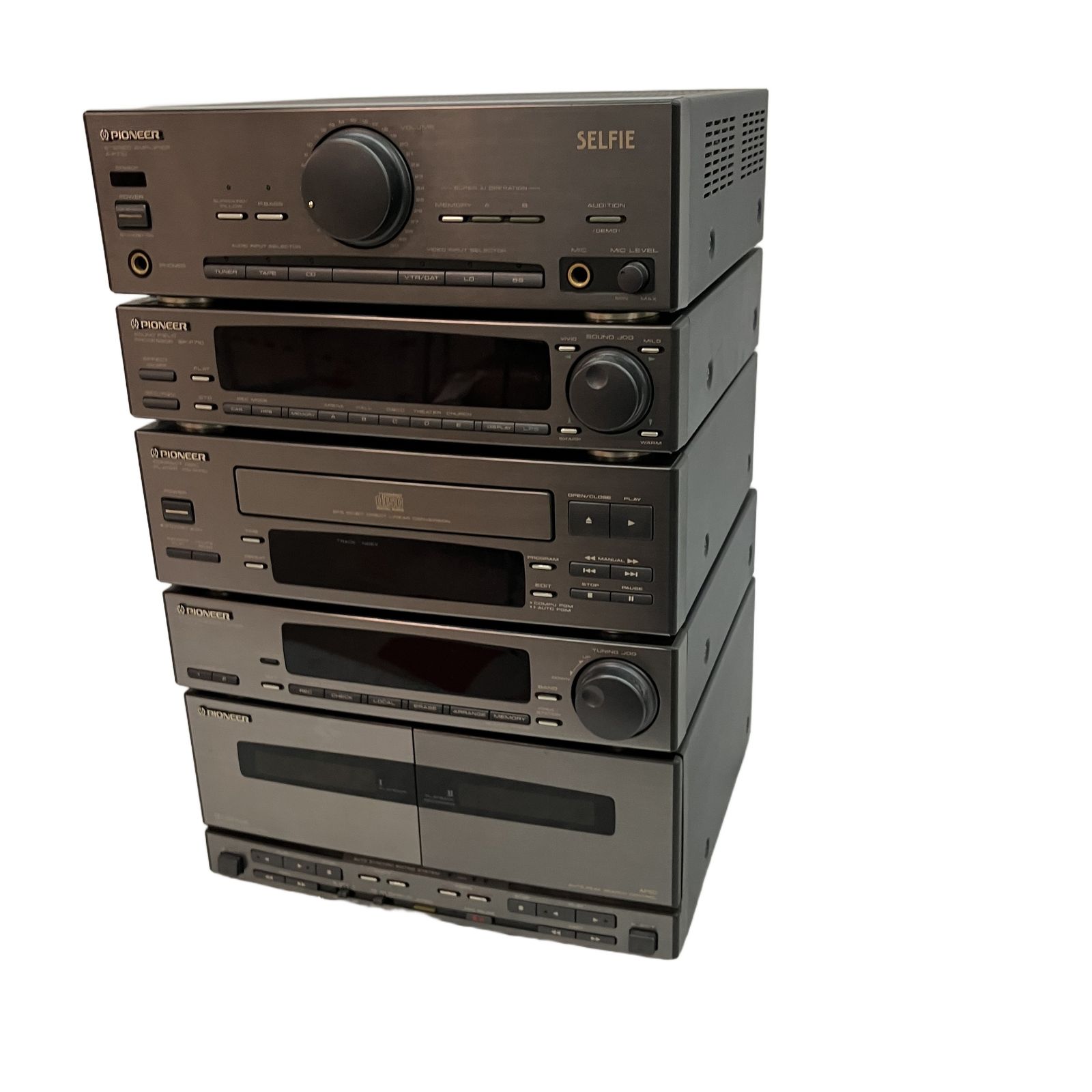Pioneer ミニコンポ 4点セット A-P710 リモコン付 動作品 Pioneer システムコンポ A-P710 SP-P710 PD-P710 F-P710 CT-P710WR