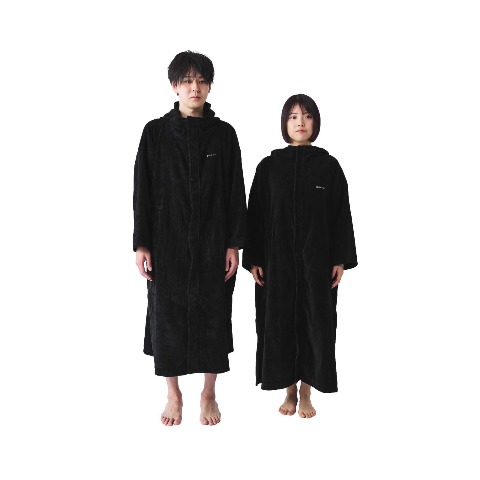 [S SaunaNova] 前開き サッと羽織れる サウナコート サウナコート サウナポンチョ サーフポンチョ コットン100% ロング 大きめ オーガニックコットン タオル生地 着替え メンズ レディース 快適 保温 吸水 シンプル 洗える ポケット付き フ