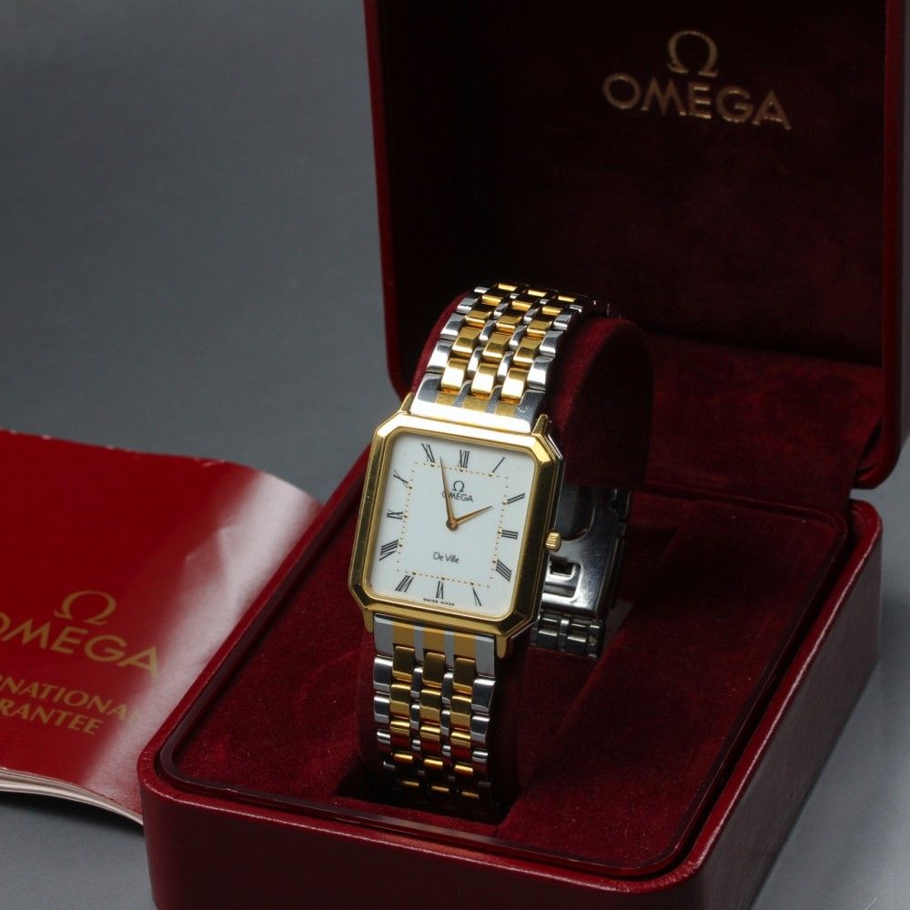 【稼働品】 OMEGA デ・ヴィル 195.0049 ホワイト シルバー 純正ブレス 元箱 保証書 クオーツ メンズ 腕時計 #17062 80,300円