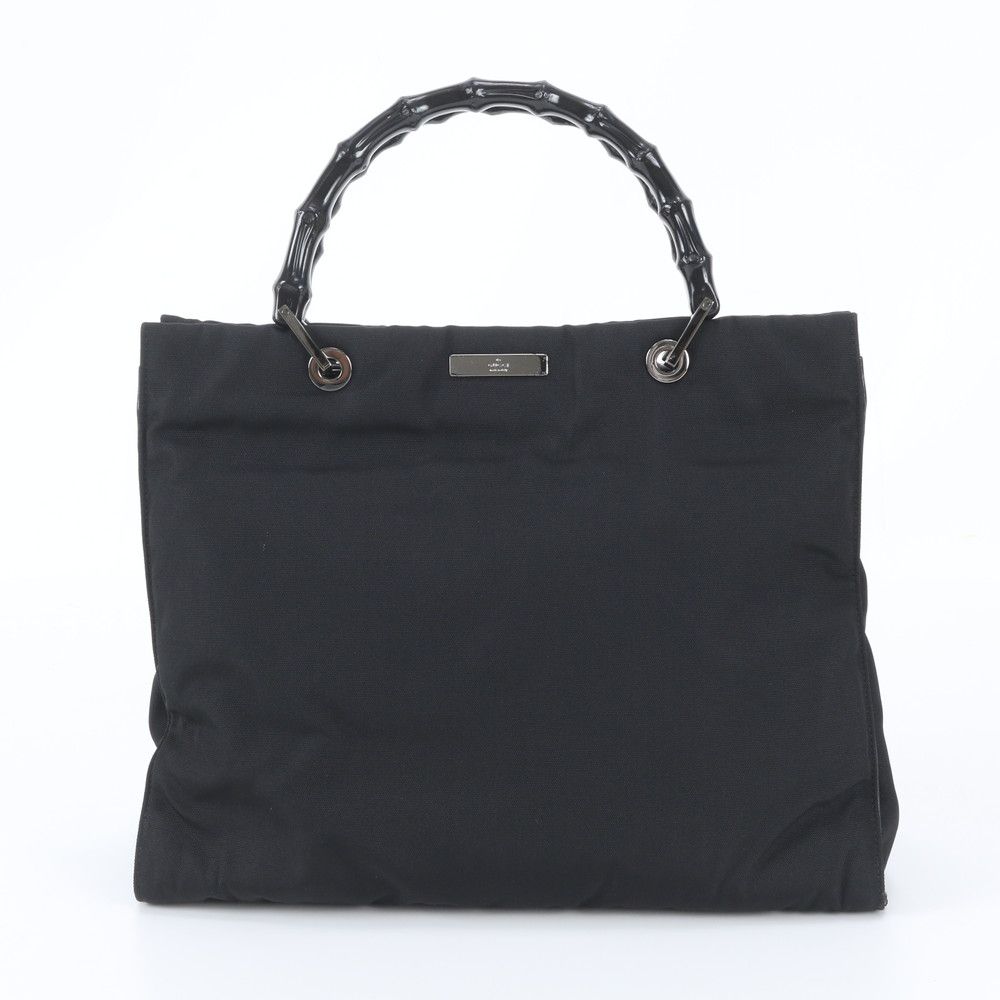 極美品 グッチ バンブー 002 1010 ハンドバッグ トート ブラック 黒 ブランド おしゃれ レディース MMM EI36-2【中古】